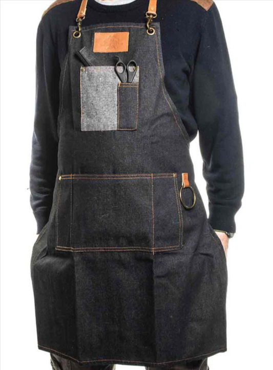 Agenda Barber Apron - Dark denim / canvas